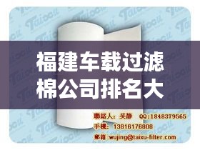 福建车载过滤棉公司排名大揭秘！