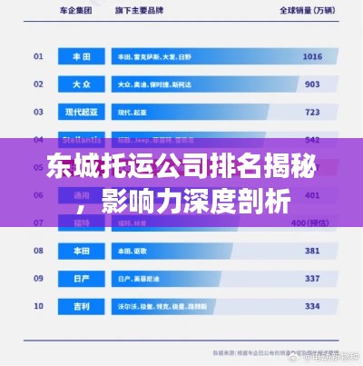 东城托运公司排名揭秘，影响力深度剖析