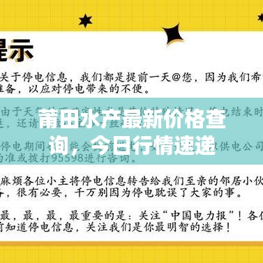 莆田水产最新价格查询，今日行情速递